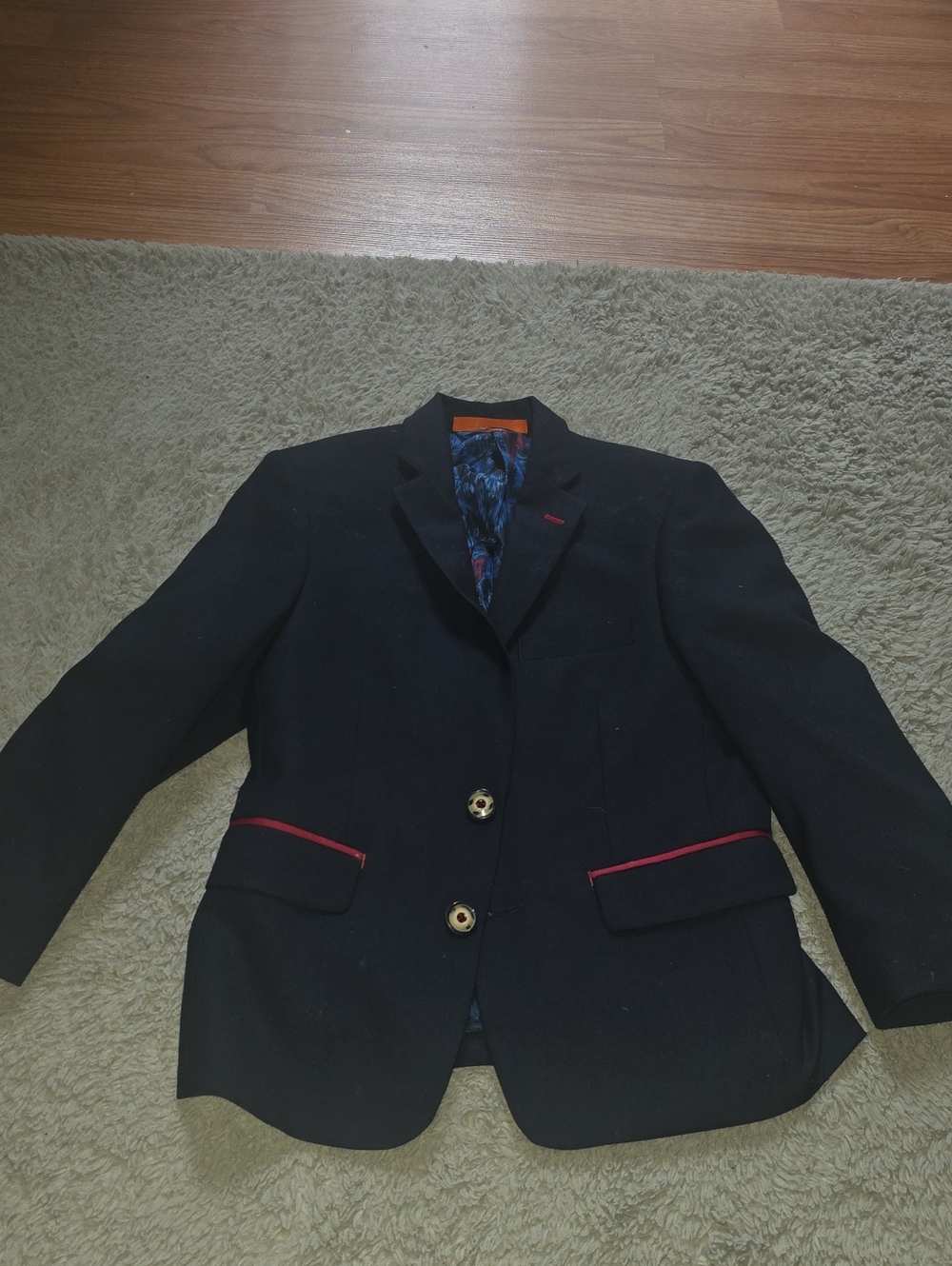 TALLIA Black Blazer with Red Trim